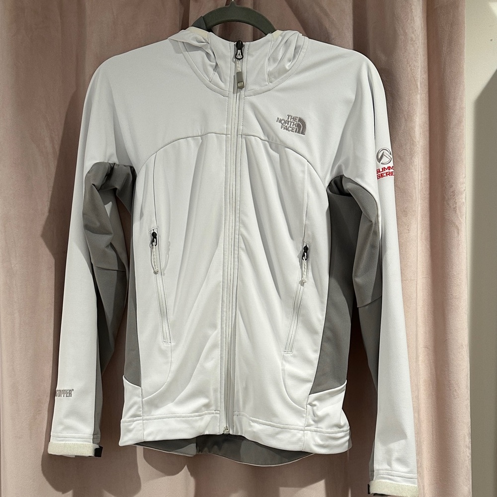 The North Face White and Gray Softshell Jacket